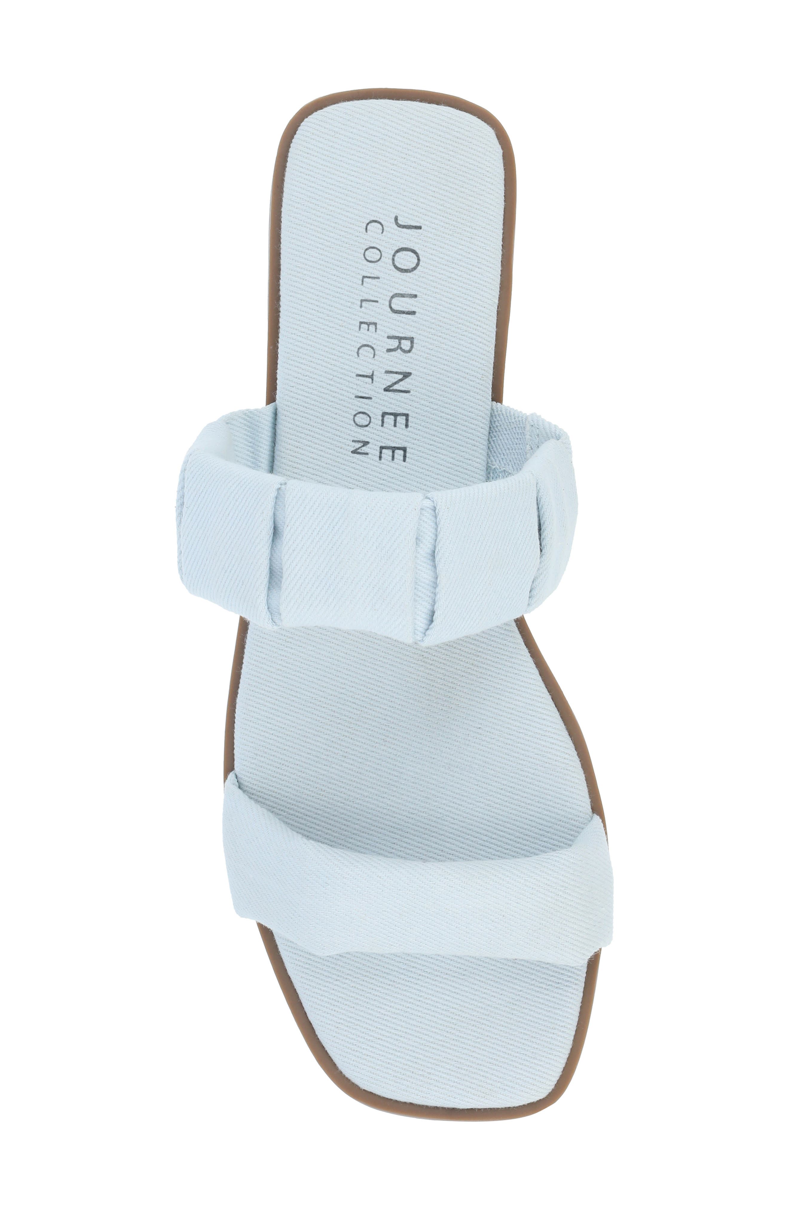 Journee Collection Pegie Flat Slide Sandal, Alternate, color, Light Denim