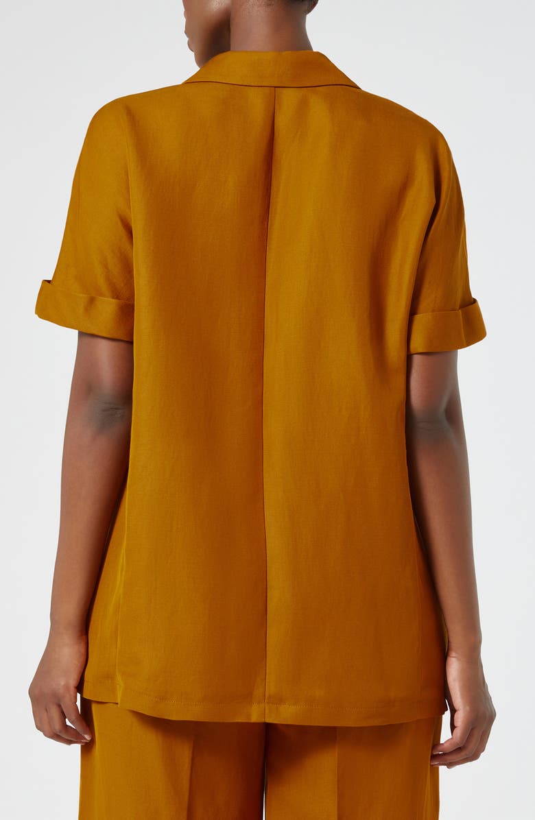 Marina Rinaldi Fingere Short Sleeve Twill Jacket, Alternate, color, Brown Orange