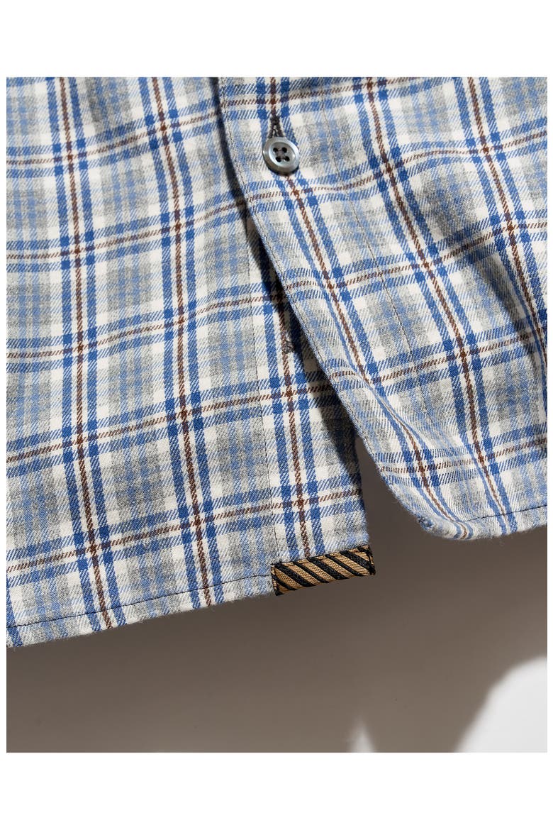 Hutcheson Plaid Cotton Twill Sport Shirt, Alternate, color, BLUE MULTI