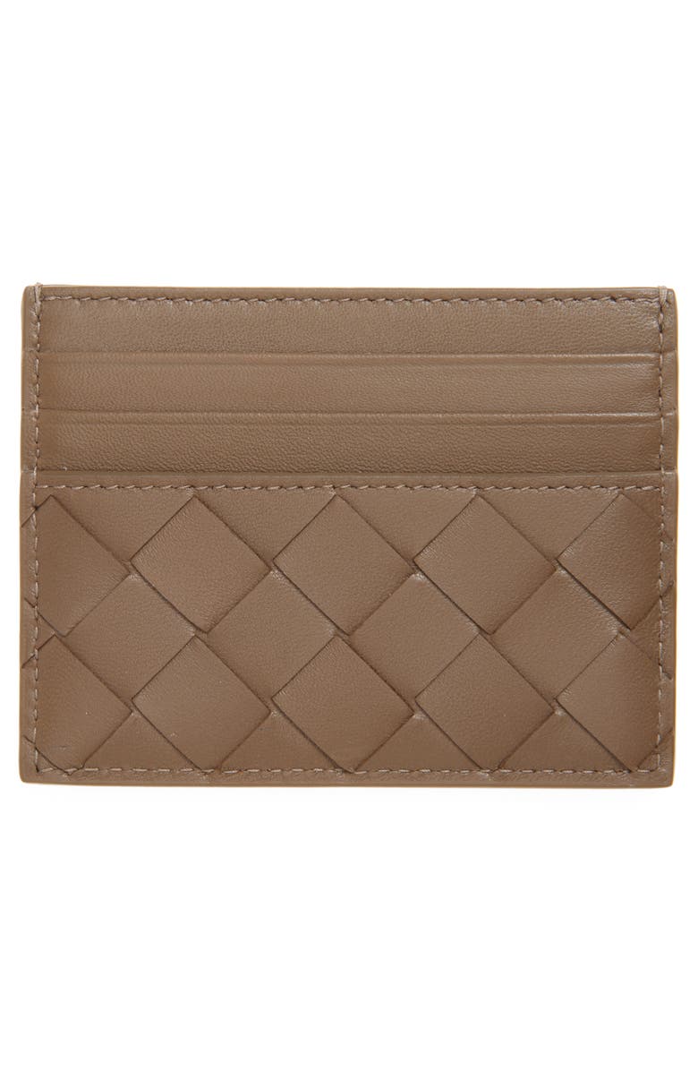 Bottega Veneta Intrecciato Leather Card Case, Alternate, color, Pinecone-Gold