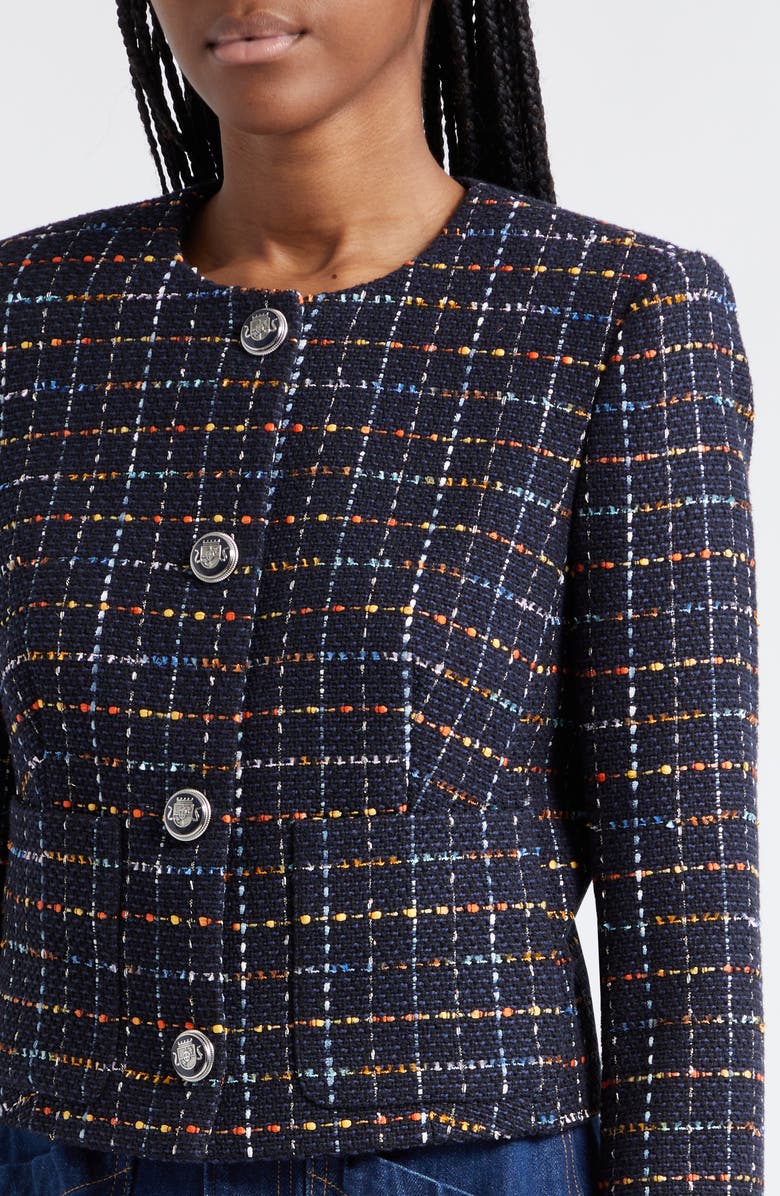 Veronica Beard Nathan Cotton Blend Tweed Jacket, Alternate, color,