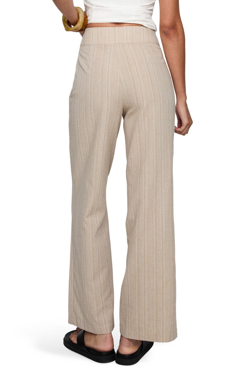 Princess Polly Rush Hours Tie Waist Flare Pants, Alternate, color, Beige