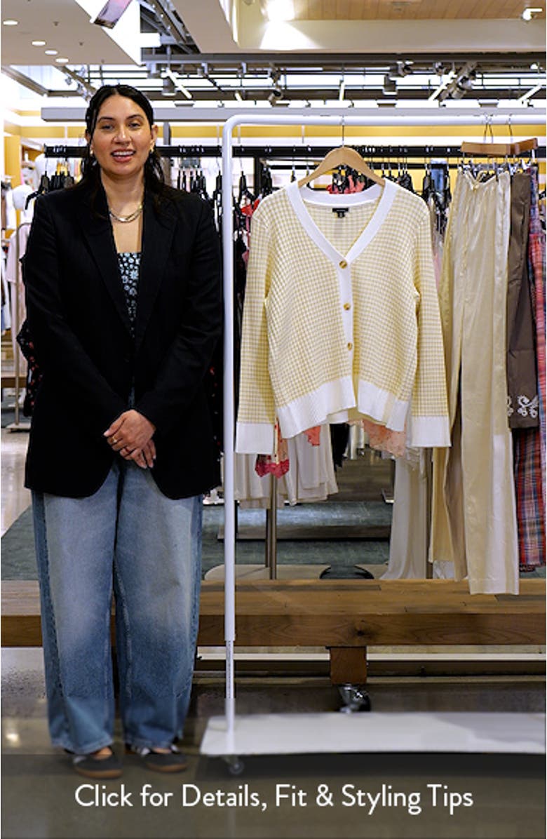 V-Neck Stripe Rib Cotton Blend Cardigan, sales video thumbnail