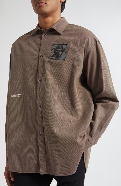 Undercover Oversize Button-up Shirt In Brown