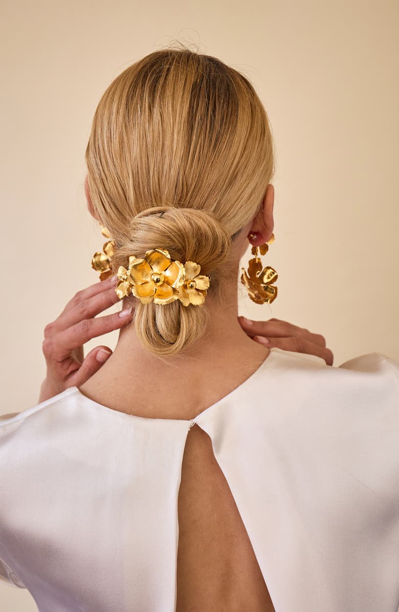 LELET NY Eden Floral Ponytail Cuff, Alternate, color, Gold