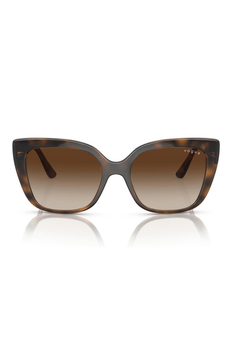 53mm Gradient Square Sunglasses, Main, color, DARK HAVANA / BROWN GRADIENT