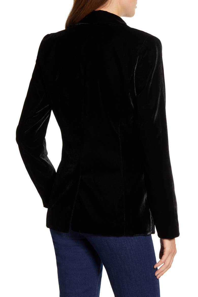 Velvet Blazer, Alternate, color, BLACK