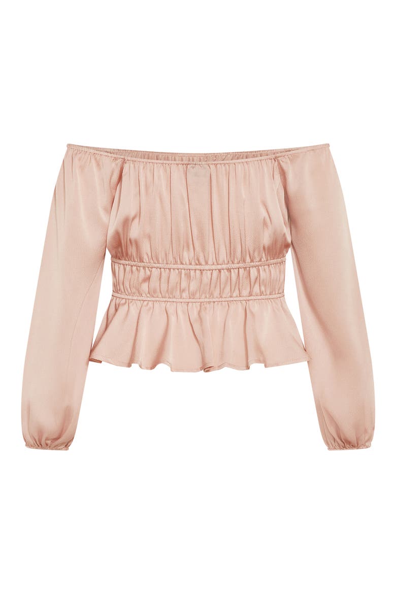 Georgie Shirred Satin Top, Alternate, color, CHAMPAGNE GOLD