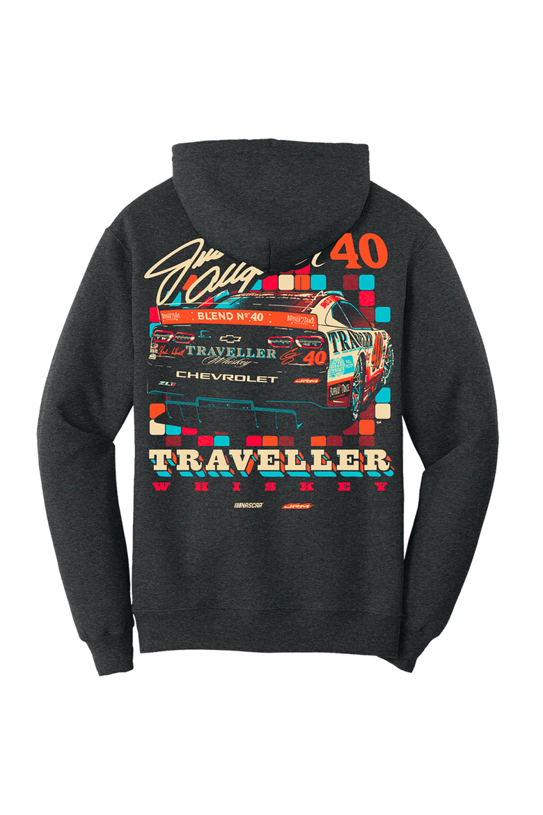 Men's Classic Ink Heather Black Justin Allgaier Traveller Whiskey Hoodie, Alternate, color, Heather Black