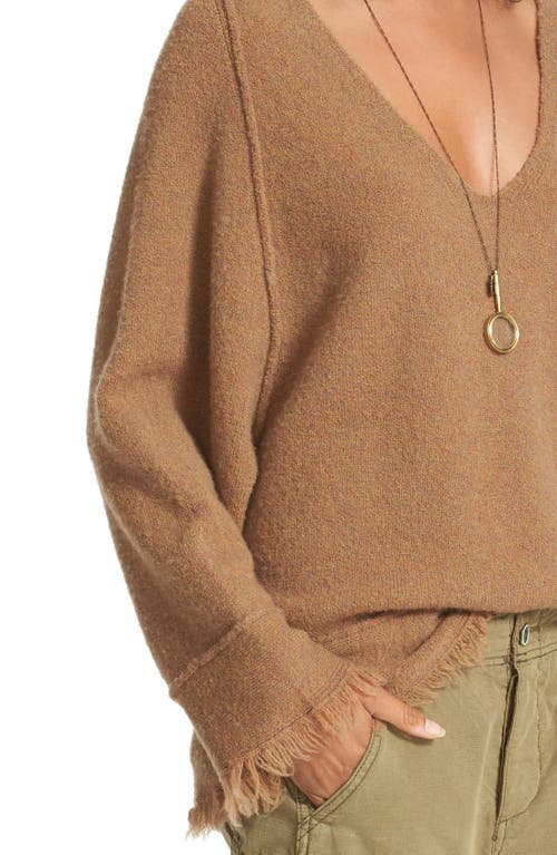 Free People Irresistible Fringe Trim Sweater In Brown