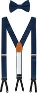 Trafalgar Sutton Solid Color Silk Brace and Bow Tie Combo