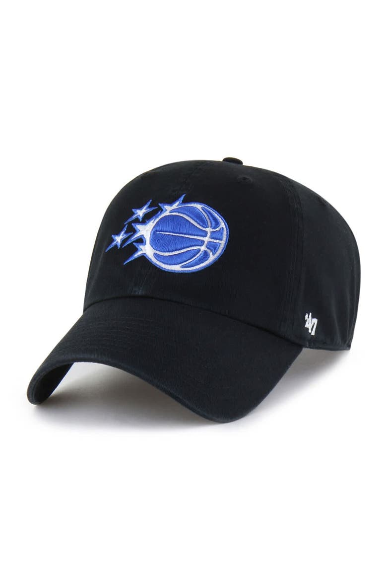 Men's '47  Black Orlando Magic Core Logo Clean Up Adjustable Hat, Main, color, Black