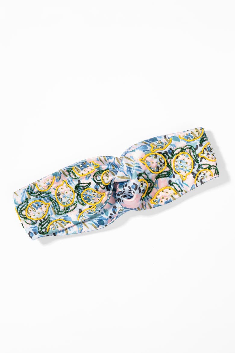 Tropical Knotted Headband - Blue, Alternate, color, Blue