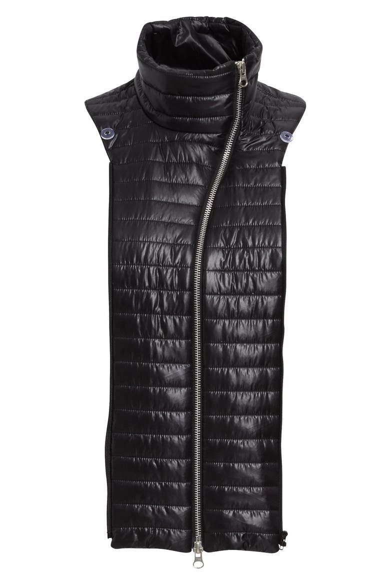 Quilted Funnel Neck Dickey, Main, color, BLACK