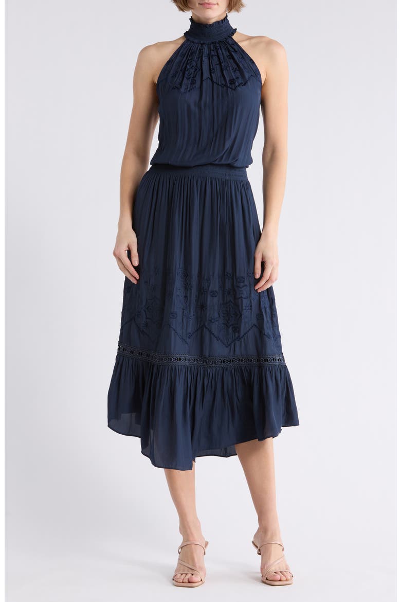 Lesley Tiered Maxi Dress, Main, color, NAVY