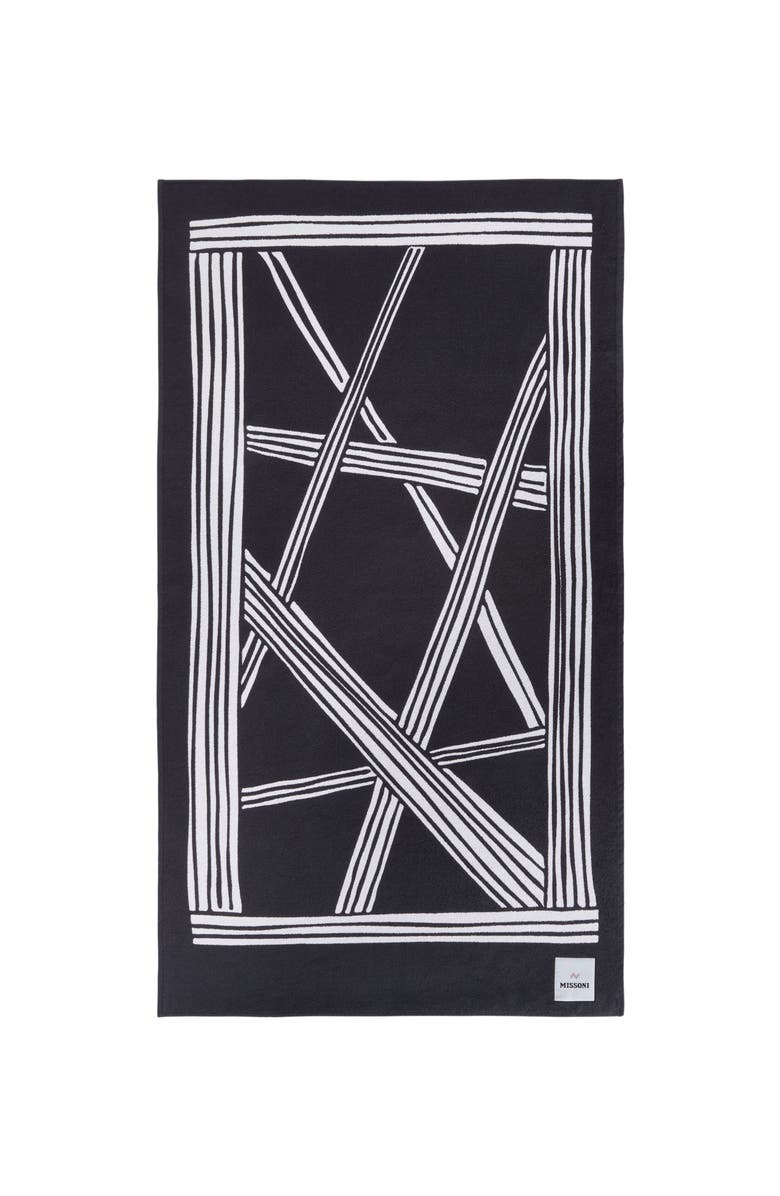 Missoni Home Nastri 180x100 Cm Cotton Terry Beach Towel, Alternate, color, Black & White