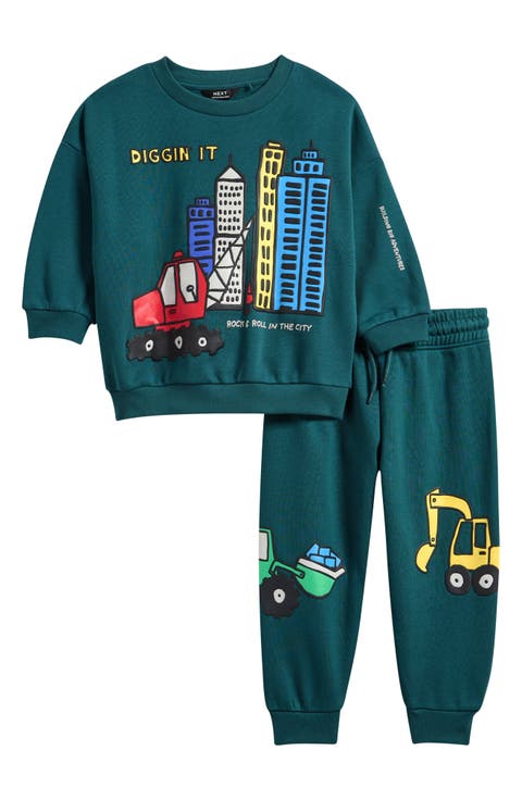 Kids' Construction Graphic Sweatshirt & Joggers Set (Baby, Toddler & Little Kid)
