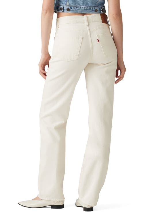 Levi's Womens Ecru Booper No Damage 501 Cropped Straight-leg High-rise Jeans In White