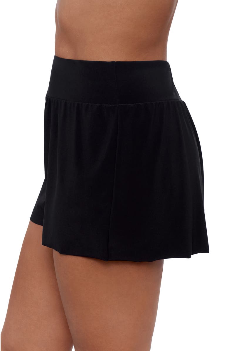 Aqua Green Beach Short High Waist Swimsuit Bottom, Alternate, color, Black