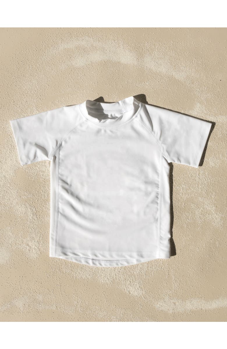 Leveret Kids Short Sleeve Rash Guard, UPF 50+ Swim Shirt, Alternate, color, White