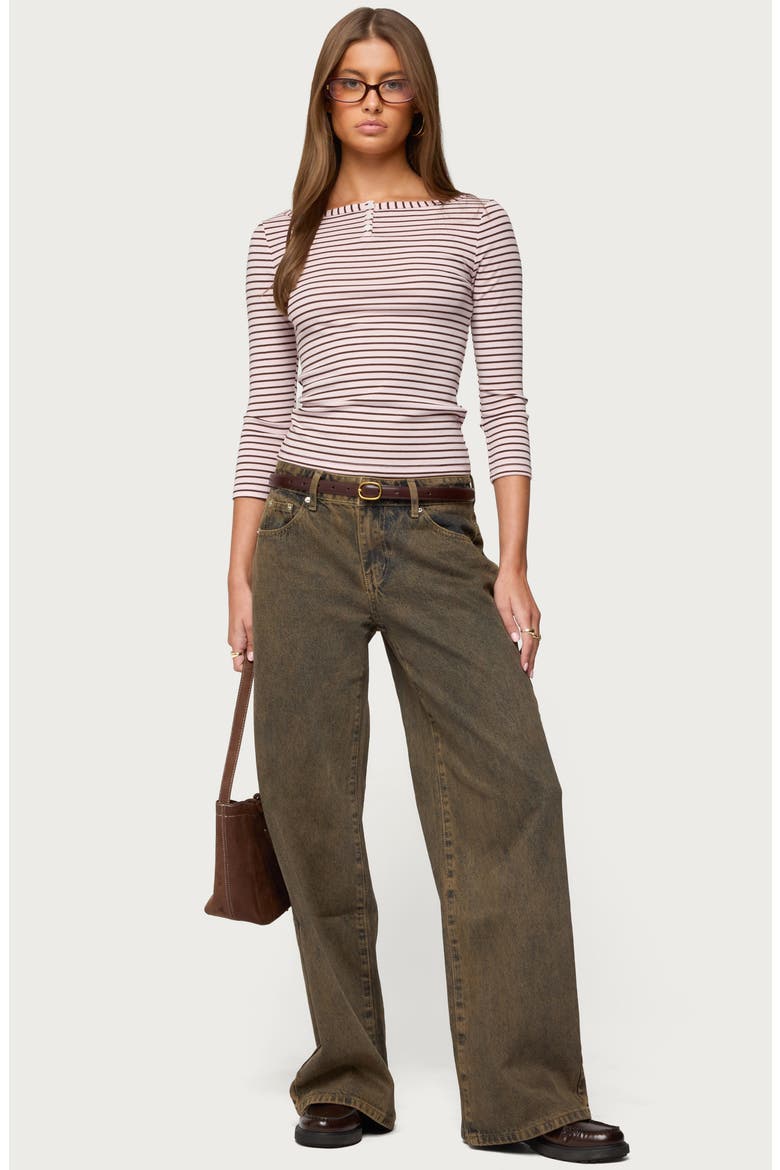 Avigyle Stripe Long Sleeve Henley Top, Alternate, color, LIGHT-PINK