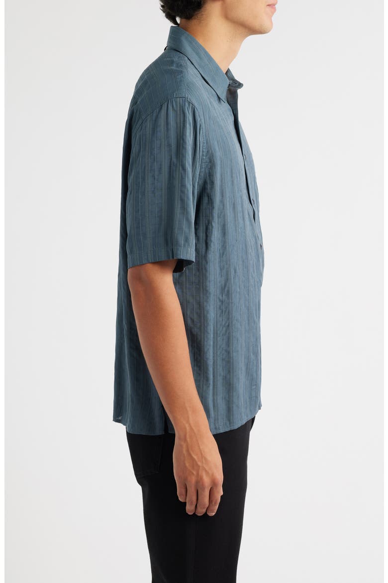 Dalton Plaid Short Sleeve Button-Up Shirt, Alternate, color, SLATE