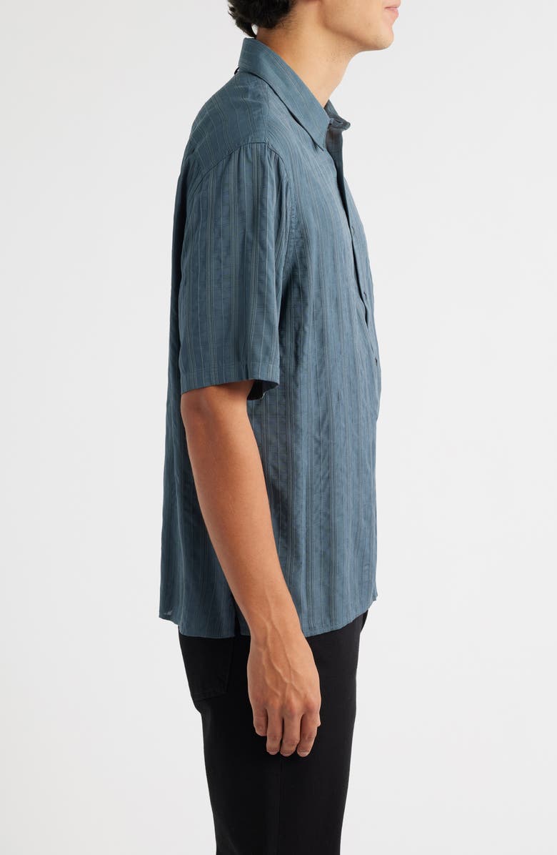 rag & bone Dalton Plaid Short Sleeve Button-Up Shirt, Alternate, color, Slate