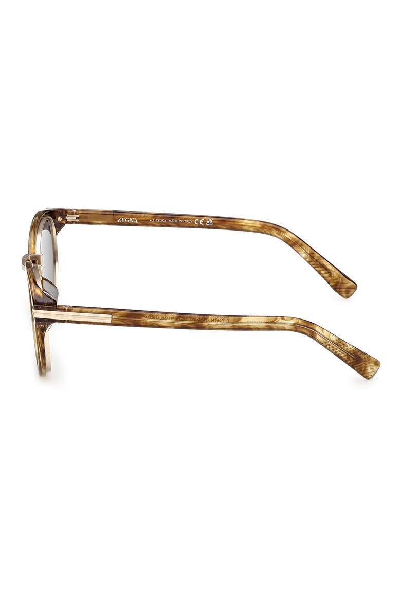 51mm Round Sunglasses, Alternate, color, SHINY TRANSPARENT BROWN
