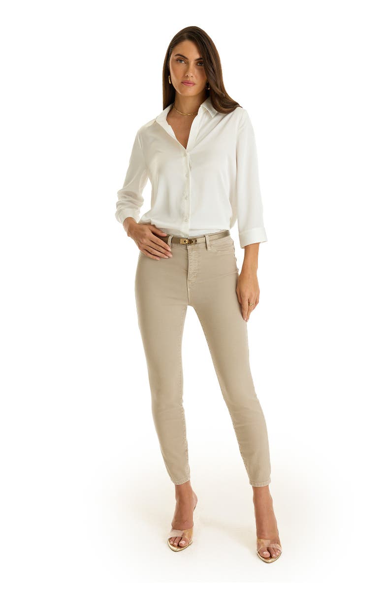 The Noli Shop Sara Silk Blouse, Alternate, color, White