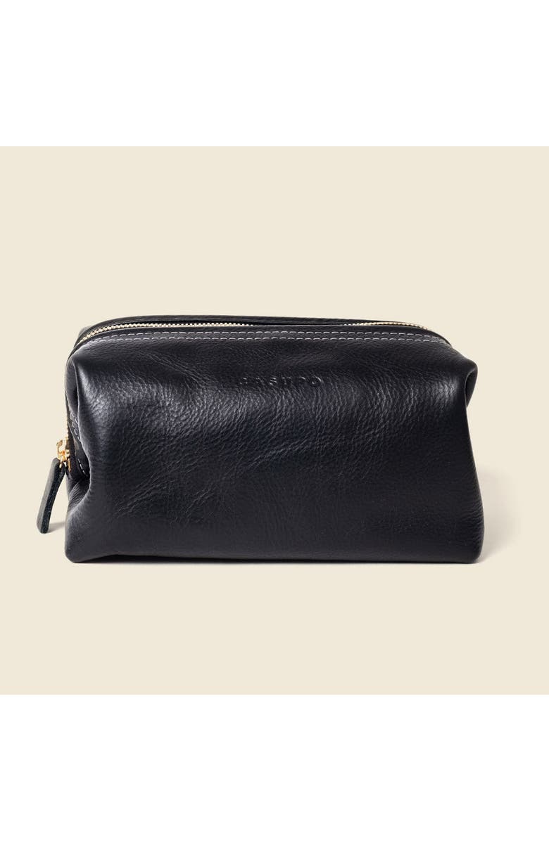 Casupo Leather Toiletry Bag, Main, color, Black