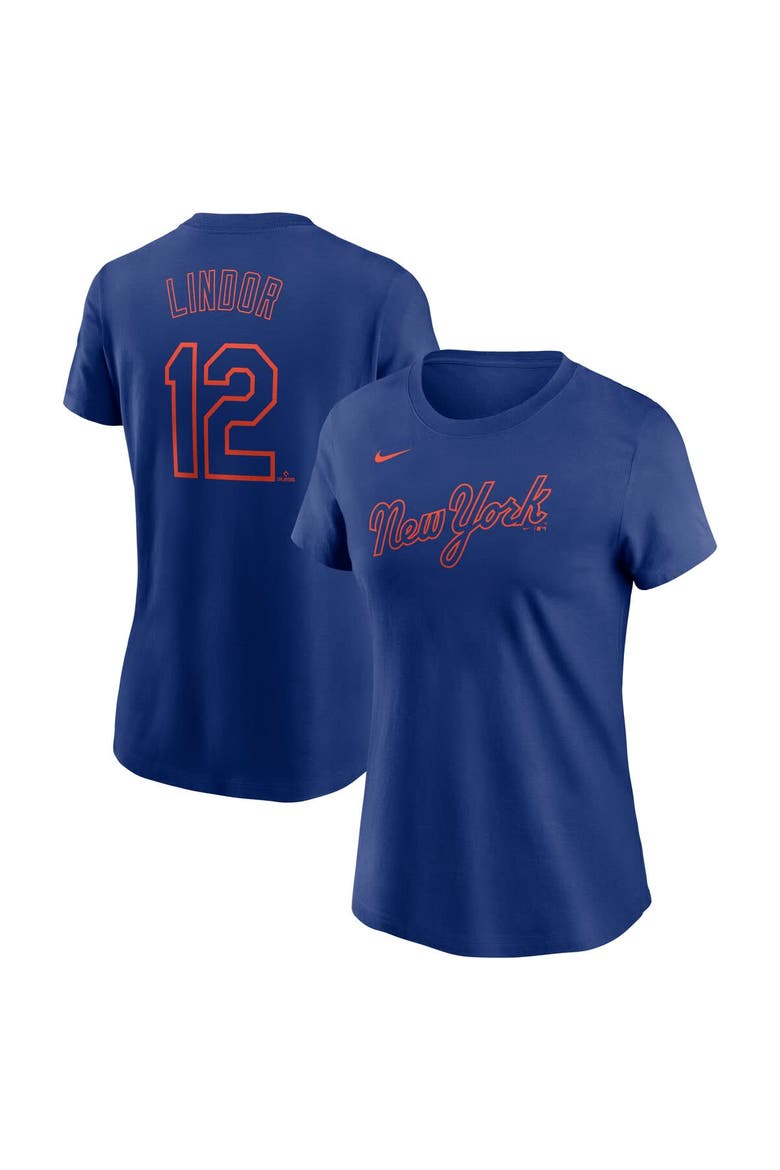 Women's Nike Francisco Lindor Royal New York Mets Fuse Name & Number T-Shirt, Main, color, Royal
