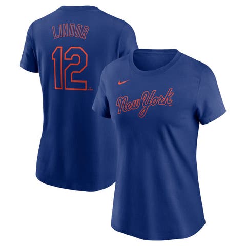 Women's Nike Francisco Lindor Royal New York Mets Fuse Name & Number T-Shirt
