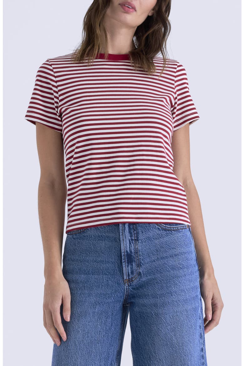 Alba Cotton T-Shirt, Main, color, RACER RED STRIPE