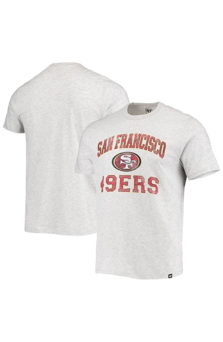 '47 Men's '47 Heathered Gray San Francisco 49ers Union Arch Franklin T-Shirt, Main, color, 