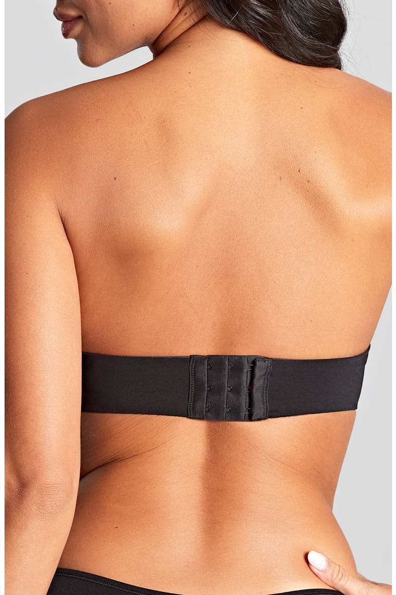 Porcelain Elan Underwire Smooth & Seamless Strapless Bra, Alternate, color, BLACK