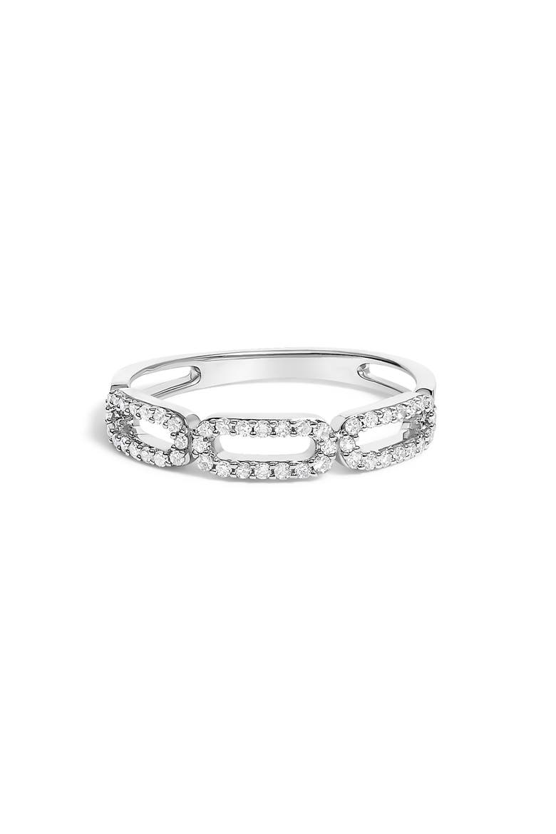 14K White Gold 1/4 ctw Diamond Paper Clip Ring, Main, color, White Gold