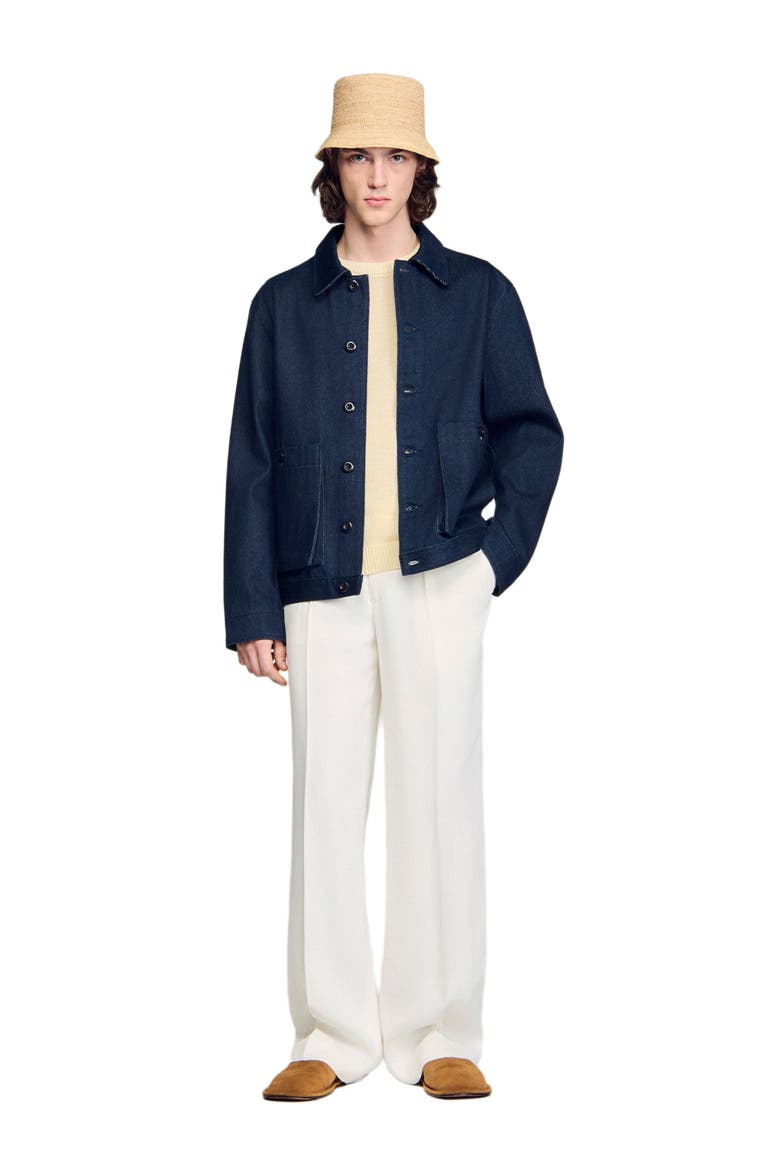 Denim worker jacket, Alternate, color, Navy blue