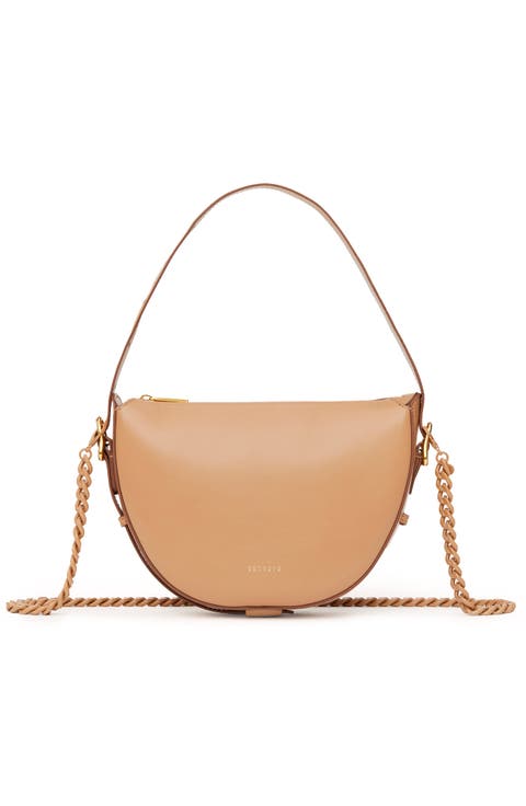 Mini Fortuna Smooth Leather Convertible Crescent Shoulder Bag