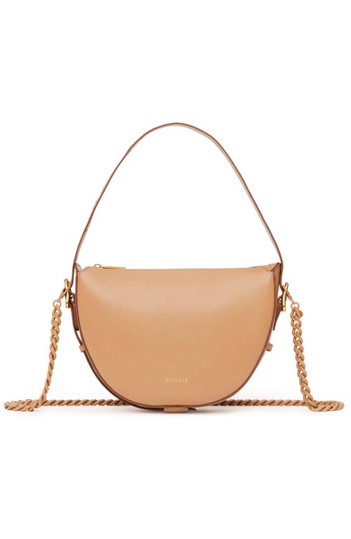 SENREVE Mini Fortuna Smooth Leather Convertible Crescent Shoulder Bag in Biscotti at Nordstrom