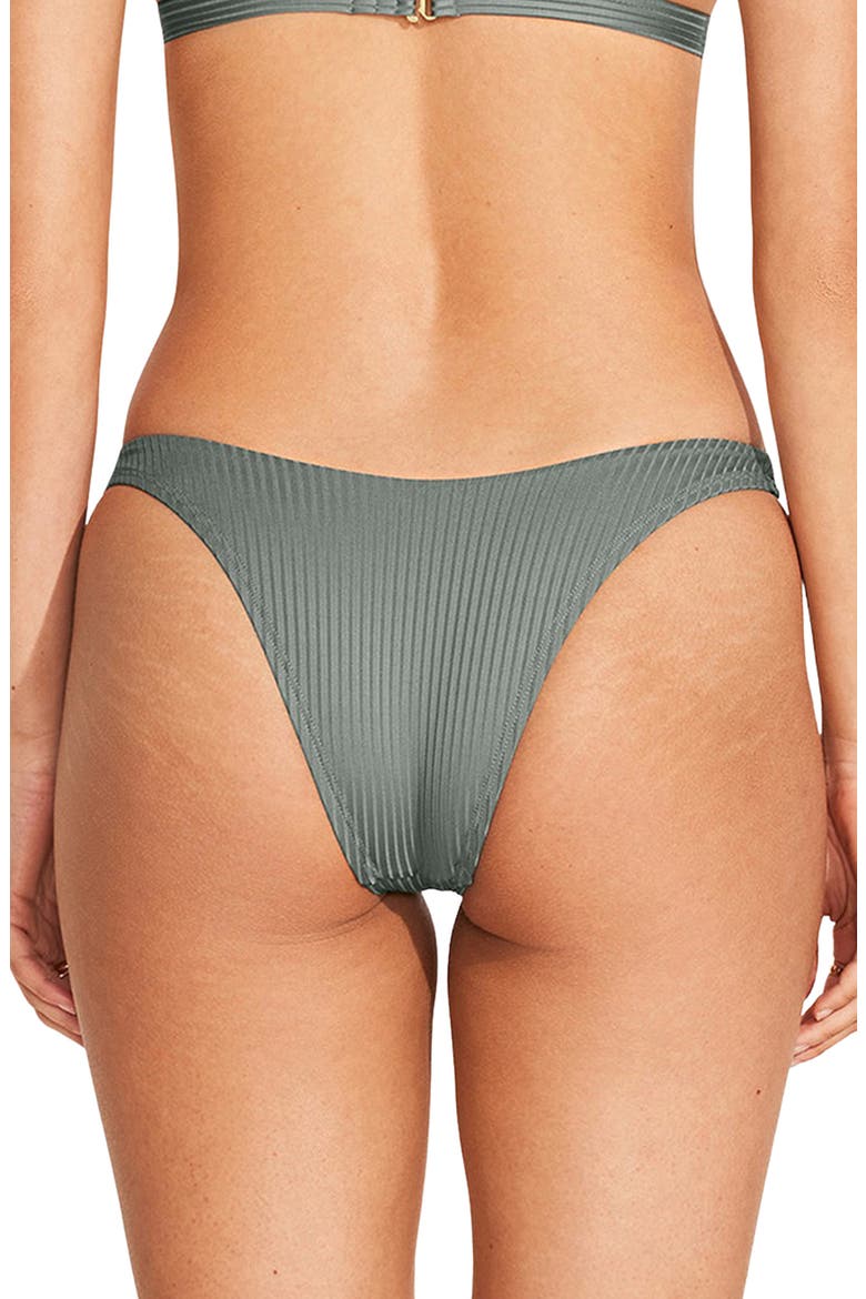 California High Leg Bikini Bottoms, Alternate, color, GREEN