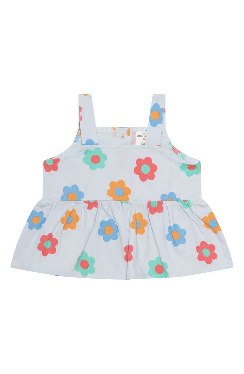 Petit Lem’s Mini Threads Babydoll Tank, T-Shirt, Shorts & Bucket Hat Set, Alternate, color, Flower