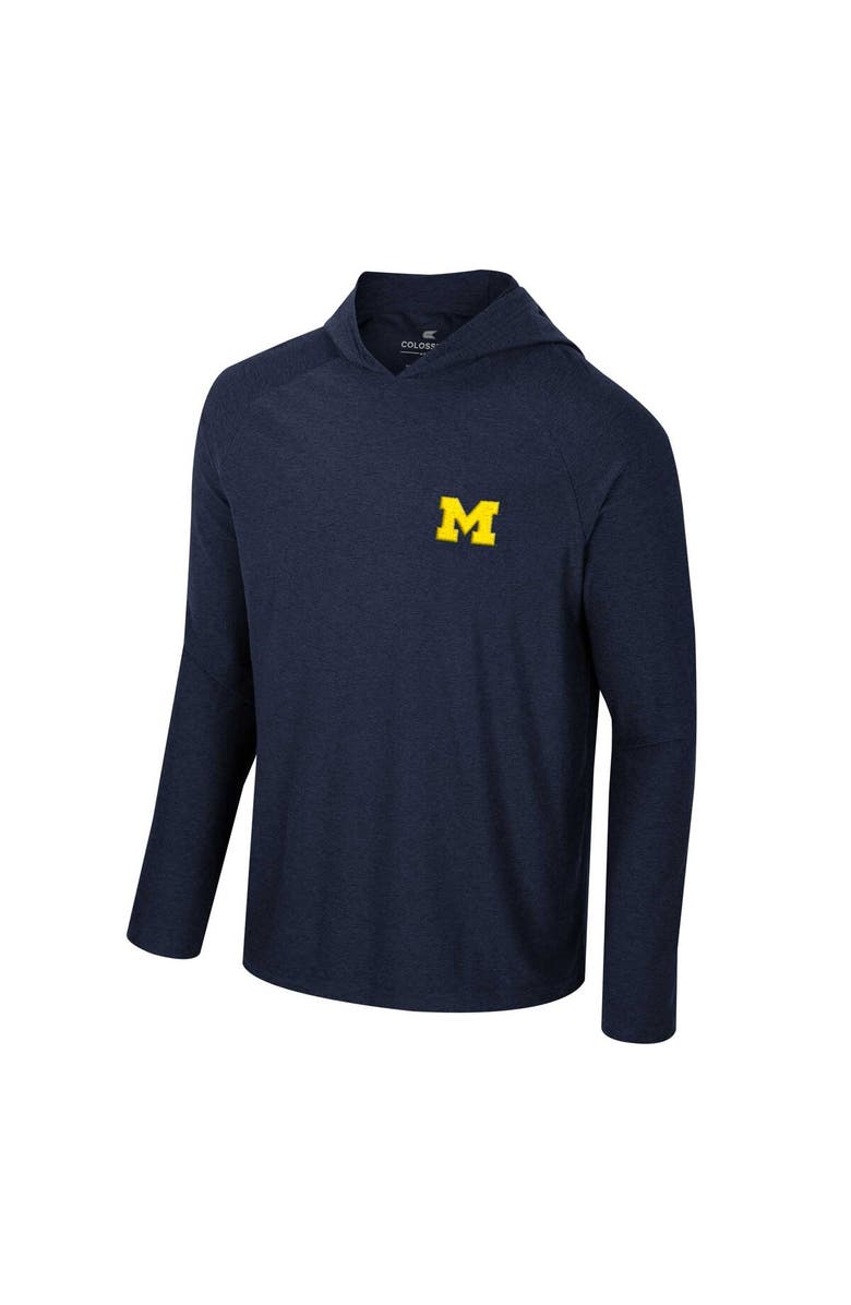 COLOSSEUM Men's Colosseum Navy Michigan Wolverines Cloud Jersey Raglan Long Sleeve Hoodie T-Shirt, Alternate, color,