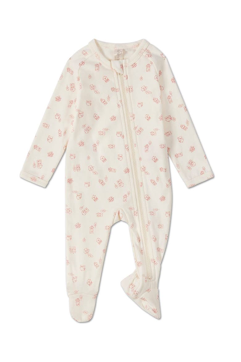 Love is Home Cotton Blend Zippered Footie, Main, color, Pink