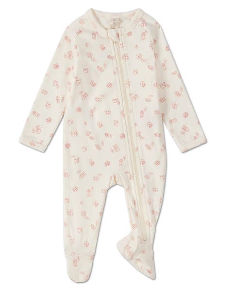 Love is Home Cotton Blend Zippered Footie