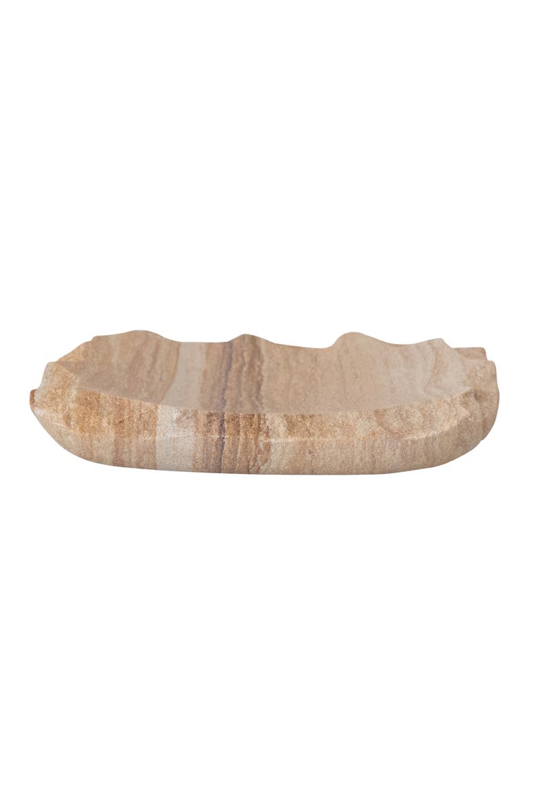 Rainbow Sandstone Soap Dish with Raw Edge, Natural, Alternate, color, Natural