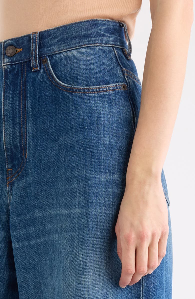 Chloé Organic Cotton Flare Leg Jeans, Alternate, color, Night Blue