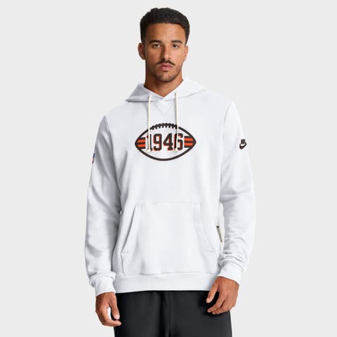 Men's Nike White Cleveland Browns Sideline Standard Issue Alt 2 Dri-FIT Hoodie