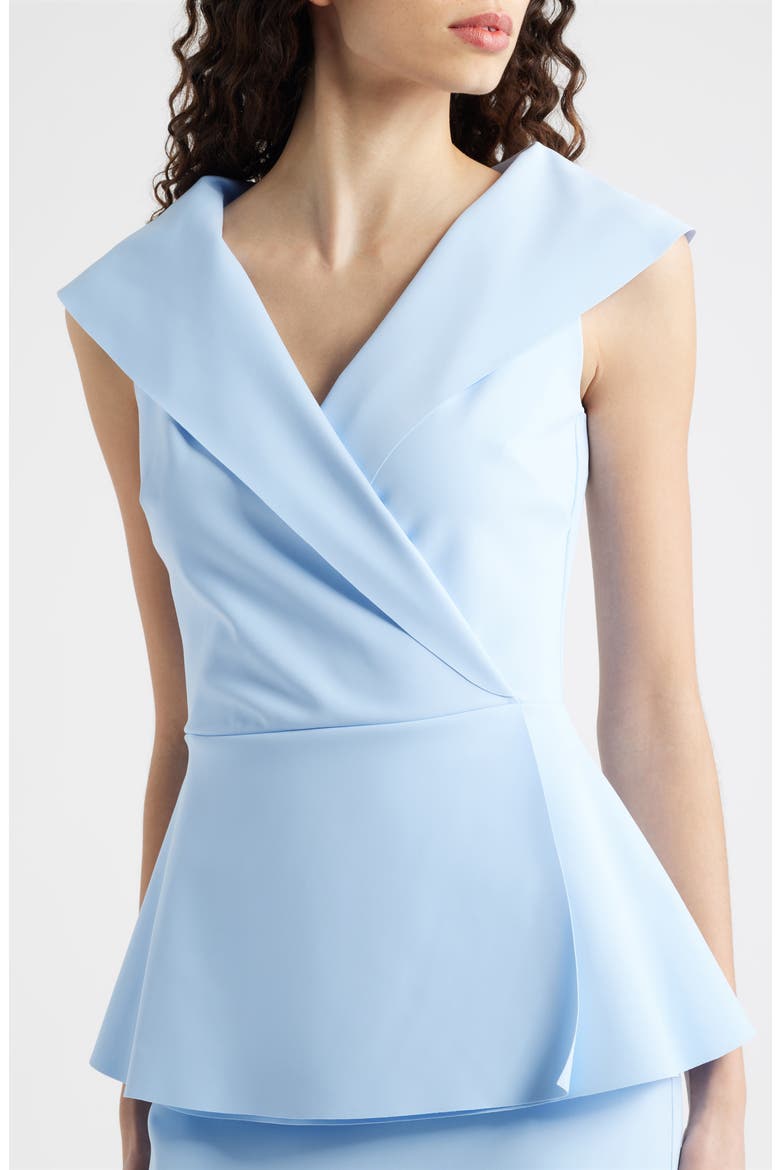 Moxelle Portrait Collar Gown, Alternate, color, BLUE AURA