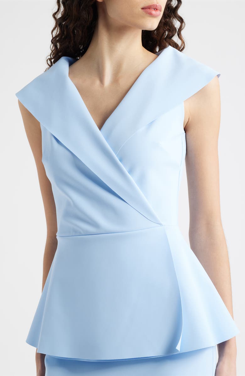 Chiara Boni La Petite Robe Moxelle Portrait Collar Gown, Alternate, color, Blue Aura