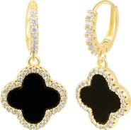 Adornia Crystal Halo Clover Drop Earrings